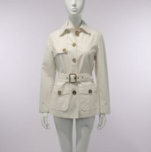 Moschino Donna Jeans VINTAGE 1990s White Belted Cotton  Jacket Size 8